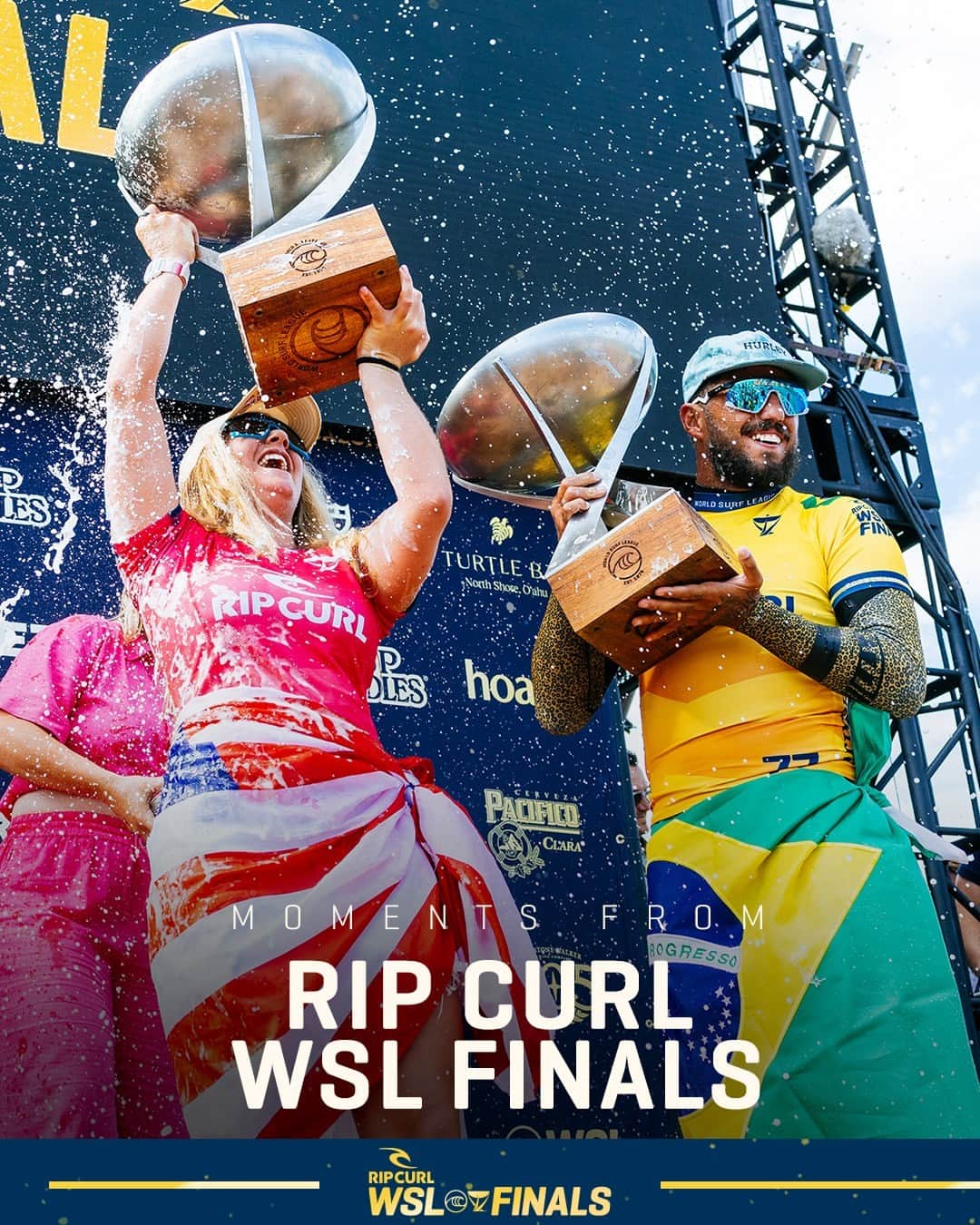 世界プロサーフィン連盟（WSL）のインスタグラム：「One for the books. ⁣⁣ ⁣⁣ Replay the #RipCurlWSLFinals on worldsurfleague.com.⁣⁣ @ripcurl」