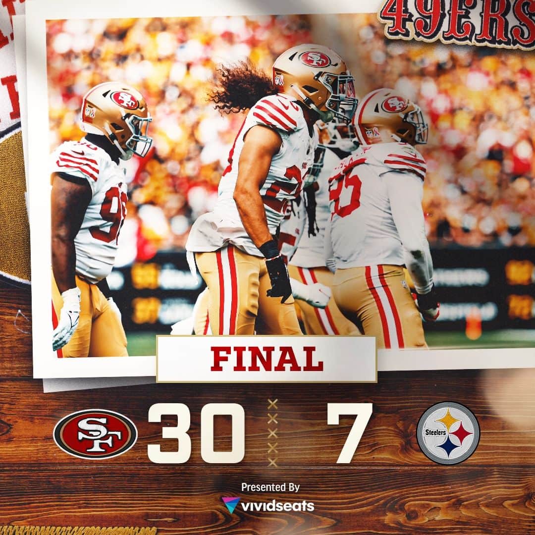 サンフランシスコ・フォーティナイナーズのインスタグラム：「That's a win, yinz!  #SFvsPIT x #FTTB」