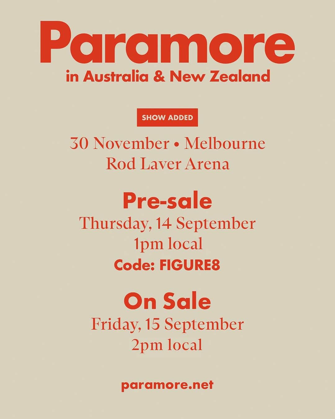 Paramoreさんのインスタグラム写真 - (ParamoreInstagram)「Australia & New Zealand. November 2023. Third show added in Melbourne + tickets added in Brisbane.」9月11日 6時00分 - paramore