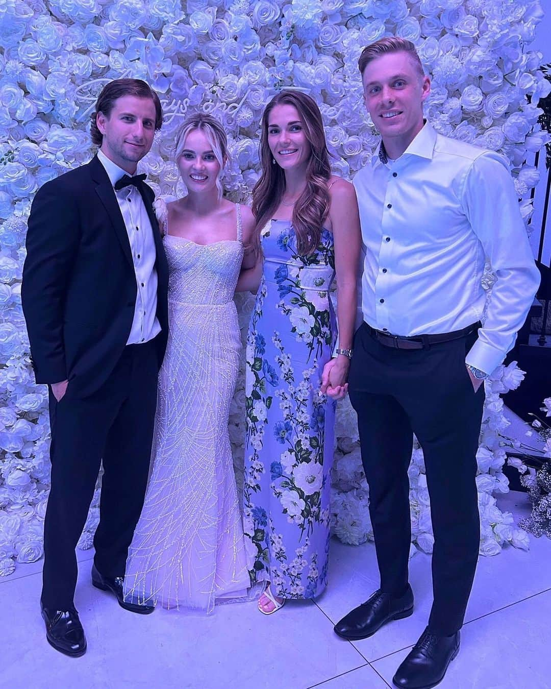 デニス・シャポバロフのインスタグラム：「Can’t begin to describe how proud and happy I am for you guys 🤍 It’s been amazing to see you guys grow into such amazing people and into such an amazing couple. Thanks for letting me be part of your special night and congrats again 🥂 @sorianojs @martynaszczepanek 🤍」