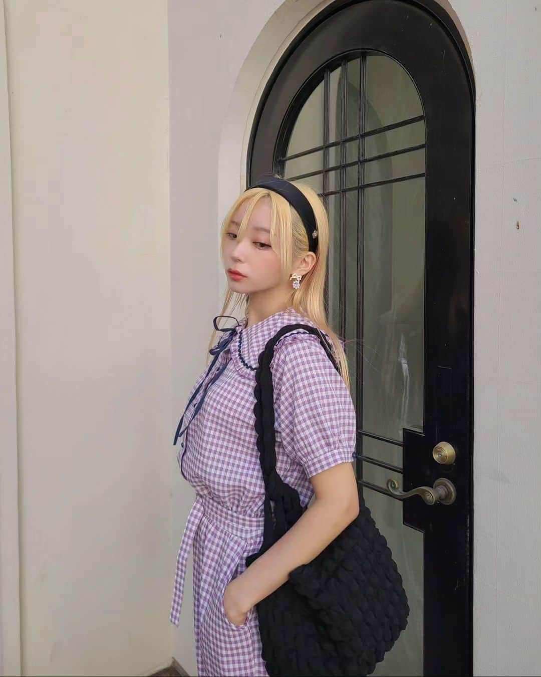 mam（まむ）さんのインスタグラム写真 - (mam（まむ）Instagram)「Checkered 🤭💞💜💞💜💞💜  . #mam_ootd#低身長コーデ#154cmコーデ#原宿系#fashion#cute#ootd#tflers#金髪ロング」9月11日 18時05分 - mam_11_11