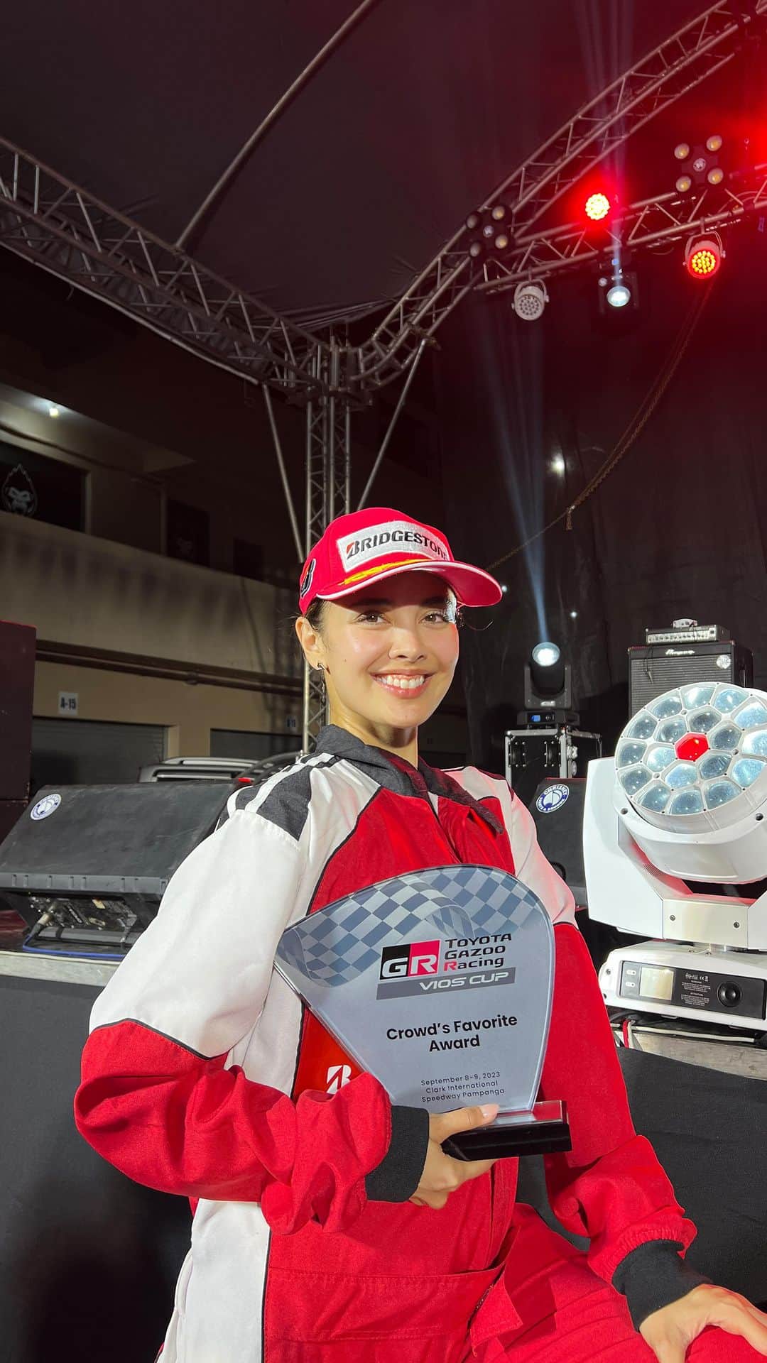 ミーガン・ヤングのインスタグラム：「What an amazing weekend!!! I’m so happy that I beat my personal record and I’m feeling more confident behind the wheel 🏎🏁 it was fun bonding with my co-racers and the team behind the #TGRViosCup2023 ❤️ at may award pa nga wahahaha 😁 I’m excited for leg 3 this November at Clark International Speedway 🤍 #ToyotaGazooRacing」