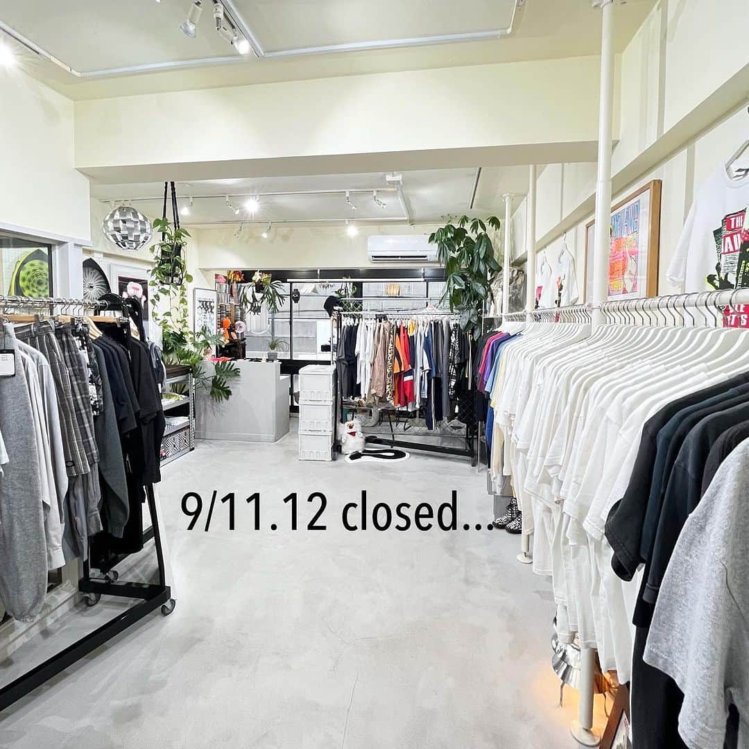 ジャムルのインスタグラム：「本日と、明日、9/11.12はJAMMRUお休みをいただきます。 ご来店予定だったお客様にはご迷惑をおかけいたしますが、ご足労のないようよろしくお願い致します。」