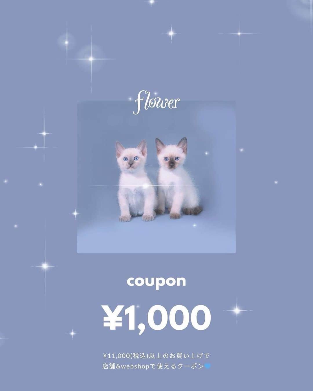 flower OFFICIAL WEB STOREのインスタグラム：「happy news✉️🫧  9/14(木)-9/20(水)の期間 @flower_shinjuku  @flower_ikebukuro  @flower_web  の店舗で¥11,000(税込)以上のお買い上げで使える ¥1,000クーポンを配布します😻🍒❤️  期間中は店舗とwebshop の両方の店舗で1回ずつクーポンを使っていただけます🎫✨ ぜひ両店舗でお買い物をお楽しみください❕  @flower_shinjuku  @flower_ikebukuro  上記同期間中はルミネカードのご利用で10%offに🪪✨❤︎ この機会に秋のお買い物をお得に楽しんでください🩷  他店舗の情報解禁に関しましてはもう少しお待ちくださいませ😼🫶」