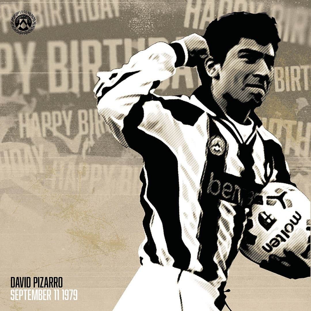 ウディネーゼ・カルチョのインスタグラム：「Buon compleanno @davidpizarro7 🎉 Happy Birthday #Pizarro 🎂  ⚪️⚫️ #ForzaUdinese #AlèUdin #UdineseLegends」
