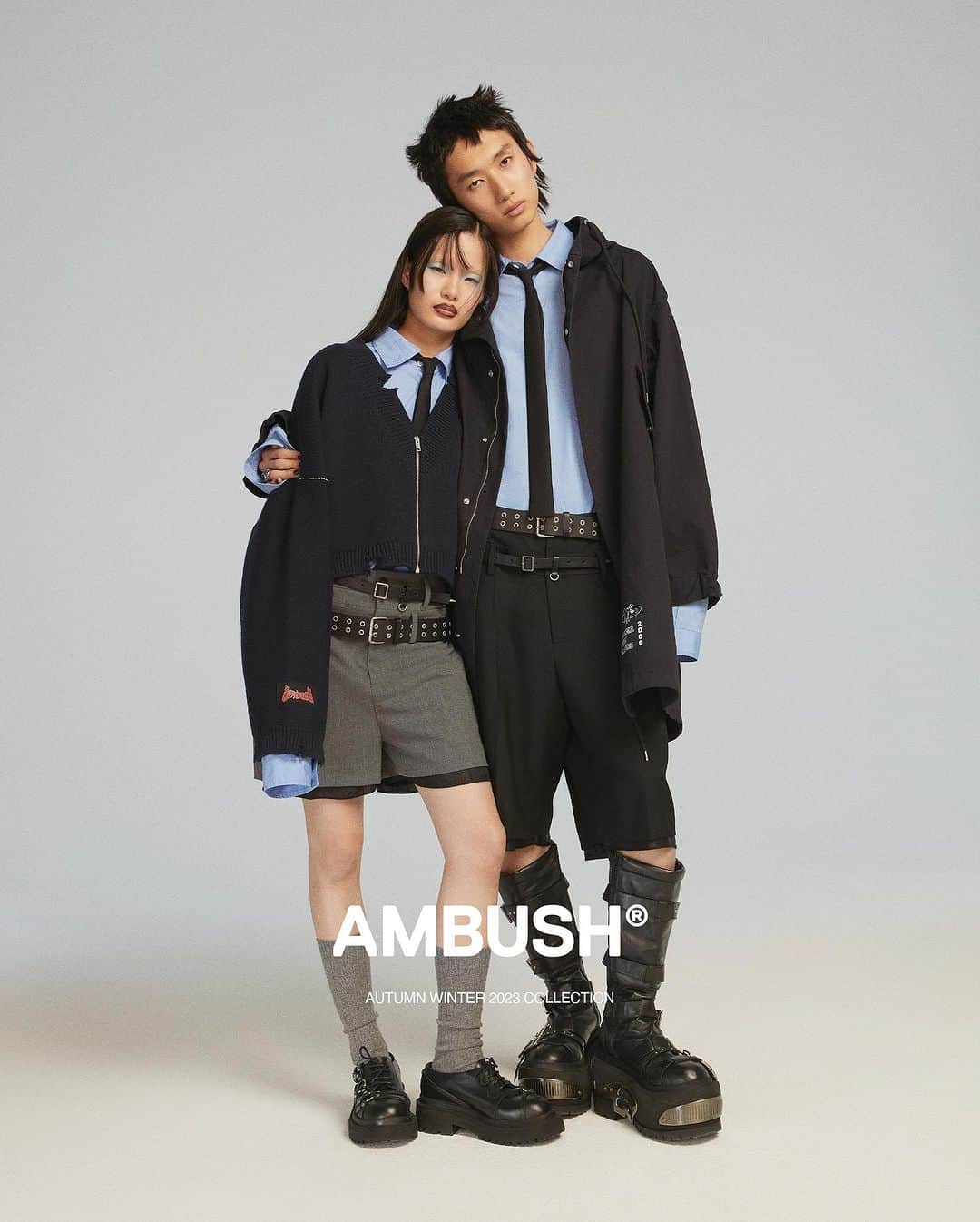 AMBUSHさんのインスタグラム写真 - (AMBUSHInstagram)「Kids partied too much in spring and summer, they got sent to a private school for AUTUMN-WINTER 2023 COLLECTION 📓✏️  The school uniform is a symbol of both timelessness and rebellion. Find the new AMBUSH®︎ AW23 collection at our WEBSHOP and WORKSHOPS」9月11日 18時43分 - ambush_official