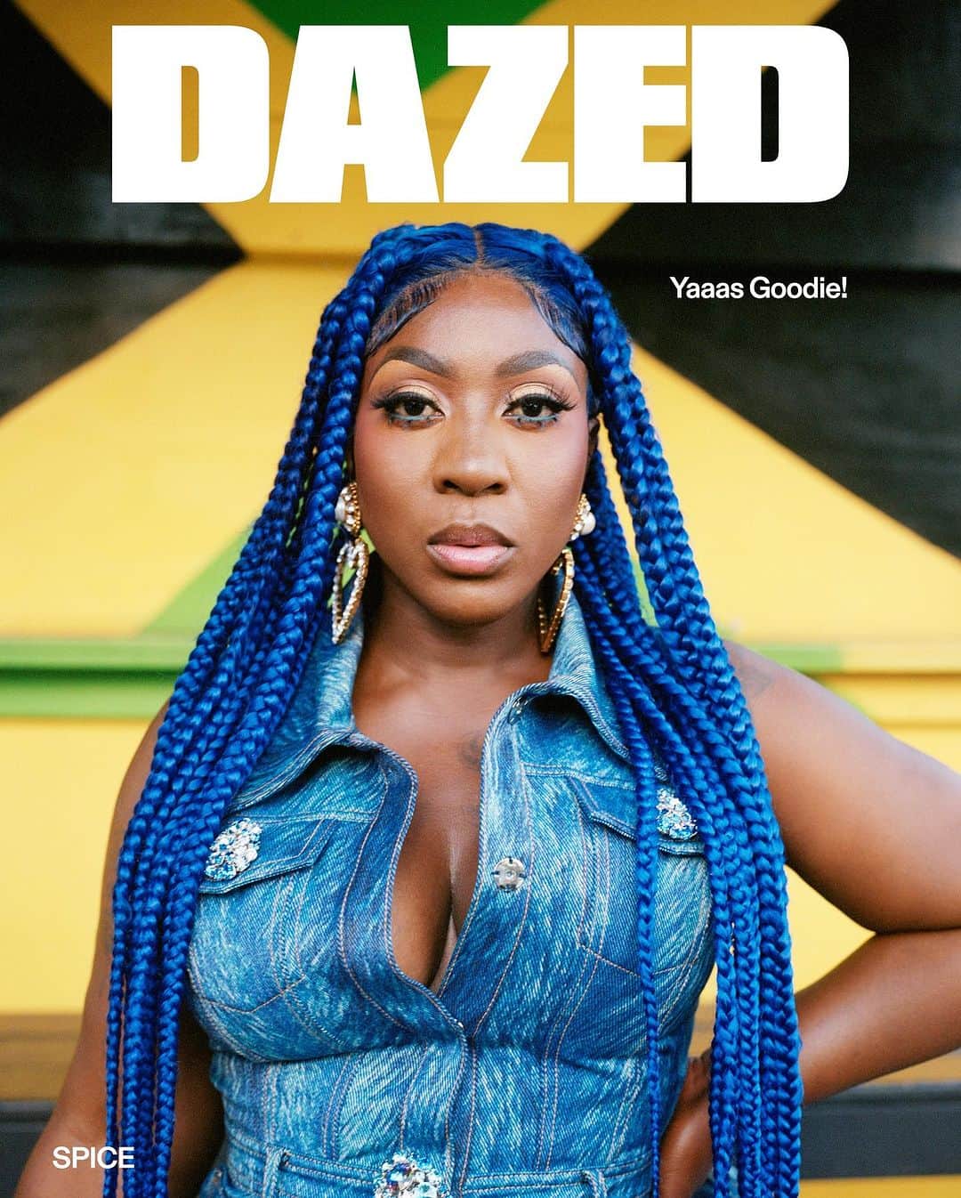 Dazed Magazineのインスタグラム：「Yaaas Goodie❕With her embrace of the queer community and insistence on female beauty inside and out, @spiceofficial’s inclusive take on dancehall brings bashment culture kicking and screaming into the 21st century. ⁠ ⁠ For the autumn 2023 #BEYONDBORDERS issue, the undisputed Queen of Dancehall reflects on her wild ride to the top 🚀⁠ ⁠ Tap the link in bio to explore more 🔗⁠ ⁠ Photography @ciesay⁠ Styling @mbkii⁠ Hair @empresslyglam⁠ Make-up @skye_isurlimit⁠ Production @westofivy⁠ ⁠ Text @kaci0n⁠ ⁠ Editor-in-Chief @ibkamara⁠ Art Director @gareth_wrighton⁠ Editorial Director @kaci0n⁠ Fashion Director @imruh⁠ ⁠ #Spice wears denim dress @area and earrings stylist’s own⁠ ⁠ Taken from the autumn 2023 #BEYONDBORDERS issue of #Dazed」