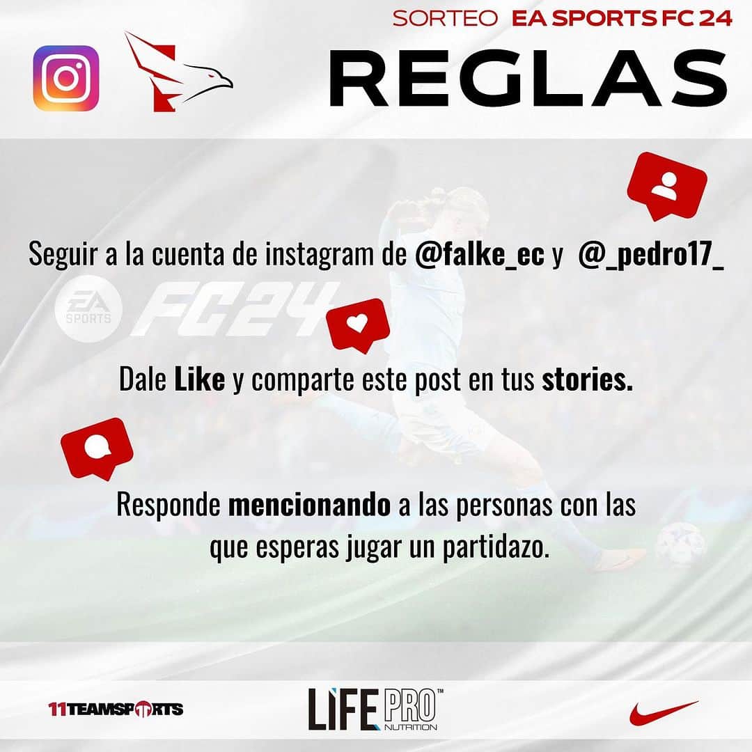 ペドロ・ロドリゲス・レデスマさんのインスタグラム写真 - (ペドロ・ロドリゲス・レデスマInstagram)「🎮🎁 ¡SORTEO de DOS Juegos EA SPORTS FC 24 ! 🌟  🗓️🎉 Los ganadores se anunciarán los días 21 y 22 de septiembre. ¡Así que estad atentos! El ganador puedes ser tú.  📝 ¡Aquí están las reglas!  🔥 Sigue las cuentas de Instagram de @falke_ec y @_pedro17_ . 📲✅  👍❤️ Dale LIKE a este post y compártelo en tus Stories.  🗣️👥 Comenta mencionando a las personas con las que esperas jugar un PARTIDAZO.   🎮💙 ¿Preparados para ganar EA SPORTS FC 24 y vivir partidas emocionantes? ¡Que comience la diversión! 🚀🎮   #FALKEEsports #InstagramGiveaway #eSportsGaming #GameOnPoint」9月11日 20時24分 - _pedro17_