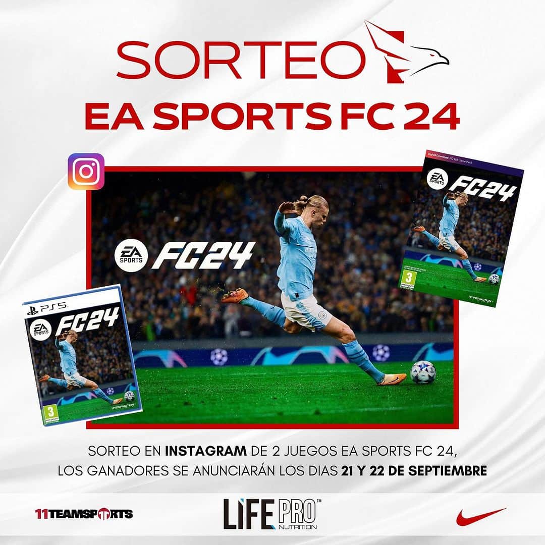 ペドロ・ロドリゲス・レデスマのインスタグラム：「🎮🎁 ¡SORTEO de DOS Juegos EA SPORTS FC 24 ! 🌟  🗓️🎉 Los ganadores se anunciarán los días 21 y 22 de septiembre. ¡Así que estad atentos! El ganador puedes ser tú.  📝 ¡Aquí están las reglas!  🔥 Sigue las cuentas de Instagram de @falke_ec y @_pedro17_ . 📲✅  👍❤️ Dale LIKE a este post y compártelo en tus Stories.  🗣️👥 Comenta mencionando a las personas con las que esperas jugar un PARTIDAZO.   🎮💙 ¿Preparados para ganar EA SPORTS FC 24 y vivir partidas emocionantes? ¡Que comience la diversión! 🚀🎮   #FALKEEsports #InstagramGiveaway #eSportsGaming #GameOnPoint」