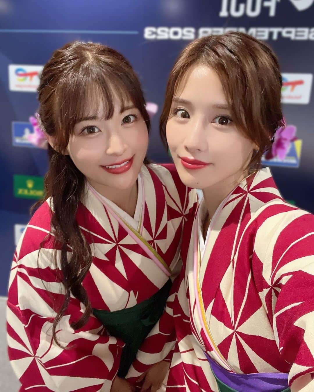 益田アンナのインスタグラム：「帯が色違いでかわいい🫶  A-Classでも一緒のみのりんちゃん✨」