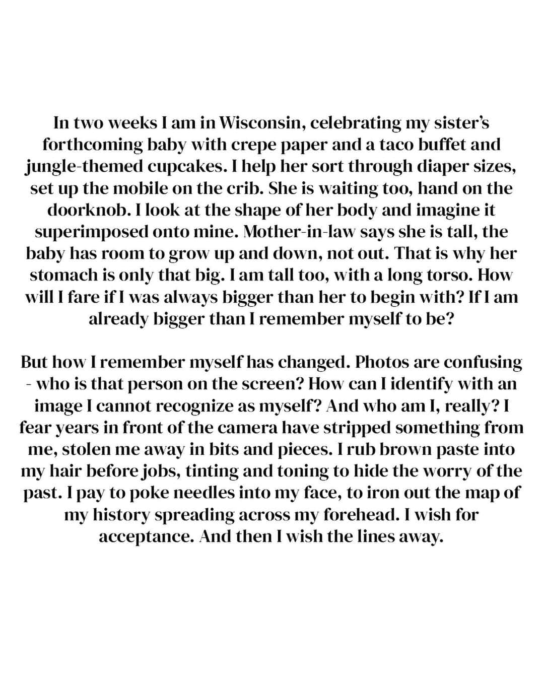 マイラ・ダルブサイオさんのインスタグラム写真 - (マイラ・ダルブサイオInstagram)「Listening to the cicadas outside my bedroom window this morning reminded me of this essay I wrote for a magazine a couple years ago, which ended up unpublished.   It’s meditation on the fear and excitement tied up in entering new phases of life, and the complicated parts of aging (especially as a woman, especially in the fashion industry).   Soon we will be entering another new and scary and exciting chapter of life 🤰🏻 and it felt like the right time to revisit it. Hope it resonates with some of you 💗  #studiomyla」9月11日 23時36分 - myladalbesio