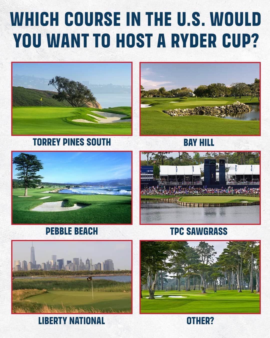 チョン・インジさんのインスタグラム写真 - (チョン・インジInstagram)「Which course in America should host a future @TheRyderCup? 🤔」9月12日 1時05分 - golfchannel