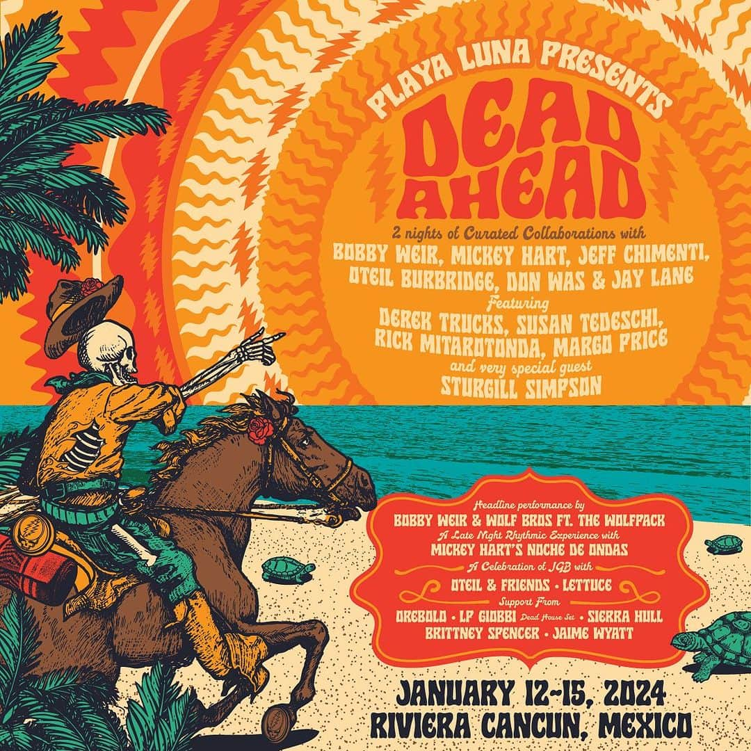 テデスキ・トラックス・バンドのインスタグラム：「Derek and Susan are sitting in at @deadaheadfest! Join us on the beach January 12-15 for four nights of curated collaborations celebrating the Grateful Dead songbook. All-inclusive packages will be available at 1PM EDT on 9/15. www.deadaheadfestival.com」