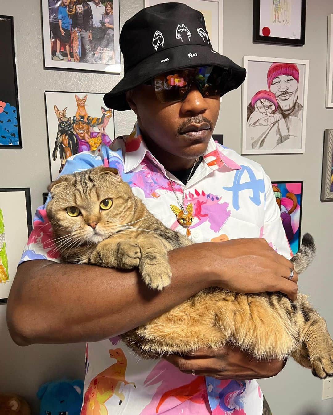 MSHO™(The Cat Rapper) のインスタグラム：「It’s my Birthday.🎂 Y’all know I don’t say much, I just like to chill and just be in my zone. Spending time with my family. But I just wanted to take the time out and celebrate myself. I’ve really came a long way and I’m really proud and happy to be where I am today. Thank you all for being here and for loving your cats. Never stop believing in yourself and NEVER stop loving YOUR CATS. More is coming ON THE WAY #HappyBirthdayCatRapper #TheCatRapper #MoGang」