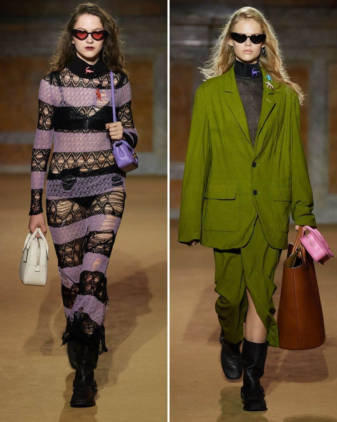 New York Times Fashionさんのインスタグラム写真 - (New York Times FashionInstagram)「As New York Fashion Week began, designers told a story about the city as a place of chaos, movement and dreams, writes The New York Times’s chief fashion critic, @vvfriedman.  At the @eckhaus_latta show, models in transparent organza rode up and down the escalators of Rockefeller Center. The 10th-anniversary @coach show, held at the New York Public Library, featured filmy chiffon slip dresses and shredded striped knits that the brand’s designer, Stuart Vevers, said were an exploration of New York style archetypes. The @ralphlauren show, which included lacy denim, jewel-tone harem pants, lamé and fringe, was also city-centric.  Read about the hits and misses of New York Fashion Week so far at the link in bio. Photos by @amirbangs; @isidore_montag/BFA Images; Ralph Lauren; @_janekim; @m_voelkel; @paolo_lanzi_photographer; Go Runway; MONIC; @hannatveite」9月12日 4時25分 - nytstyle