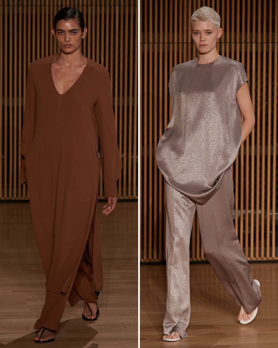 New York Times Fashionさんのインスタグラム写真 - (New York Times FashionInstagram)「As New York Fashion Week began, designers told a story about the city as a place of chaos, movement and dreams, writes The New York Times’s chief fashion critic, @vvfriedman.  At the @eckhaus_latta show, models in transparent organza rode up and down the escalators of Rockefeller Center. The 10th-anniversary @coach show, held at the New York Public Library, featured filmy chiffon slip dresses and shredded striped knits that the brand’s designer, Stuart Vevers, said were an exploration of New York style archetypes. The @ralphlauren show, which included lacy denim, jewel-tone harem pants, lamé and fringe, was also city-centric.  Read about the hits and misses of New York Fashion Week so far at the link in bio. Photos by @amirbangs; @isidore_montag/BFA Images; Ralph Lauren; @_janekim; @m_voelkel; @paolo_lanzi_photographer; Go Runway; MONIC; @hannatveite」9月12日 4時25分 - nytstyle