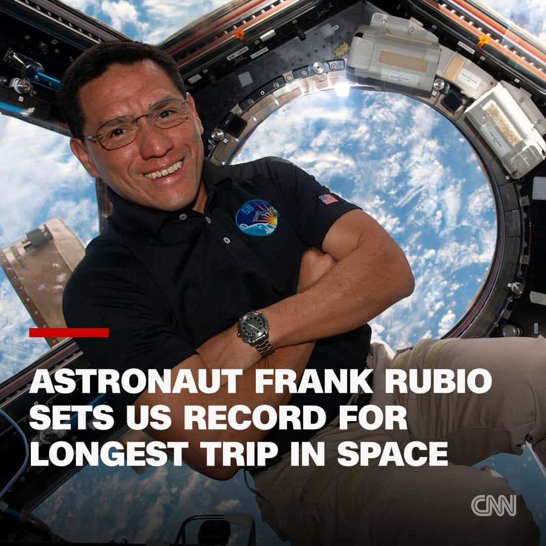 CNNさんのインスタグラム写真 - (CNNInstagram)「Astronaut Frank Rubio has now been in low-Earth orbit for more than 355 days, breaking the record for the longest space mission by a US astronaut.  Rubio — who has been on the International Space Station since September 2022 — bested the previous record, held by retired NASA astronaut Mark Vande Hei, at 1:40 p.m. ET on Monday, according to a spokesperson for the space agency.  What's more, Rubio is on track to reach another significant milestone in a few weeks' time. He is on the cusp of becoming the first American to spend more than one calendar year in microgravity.  Tap the link in our bio to read more.  📸: NASA」9月12日 6時32分 - cnn