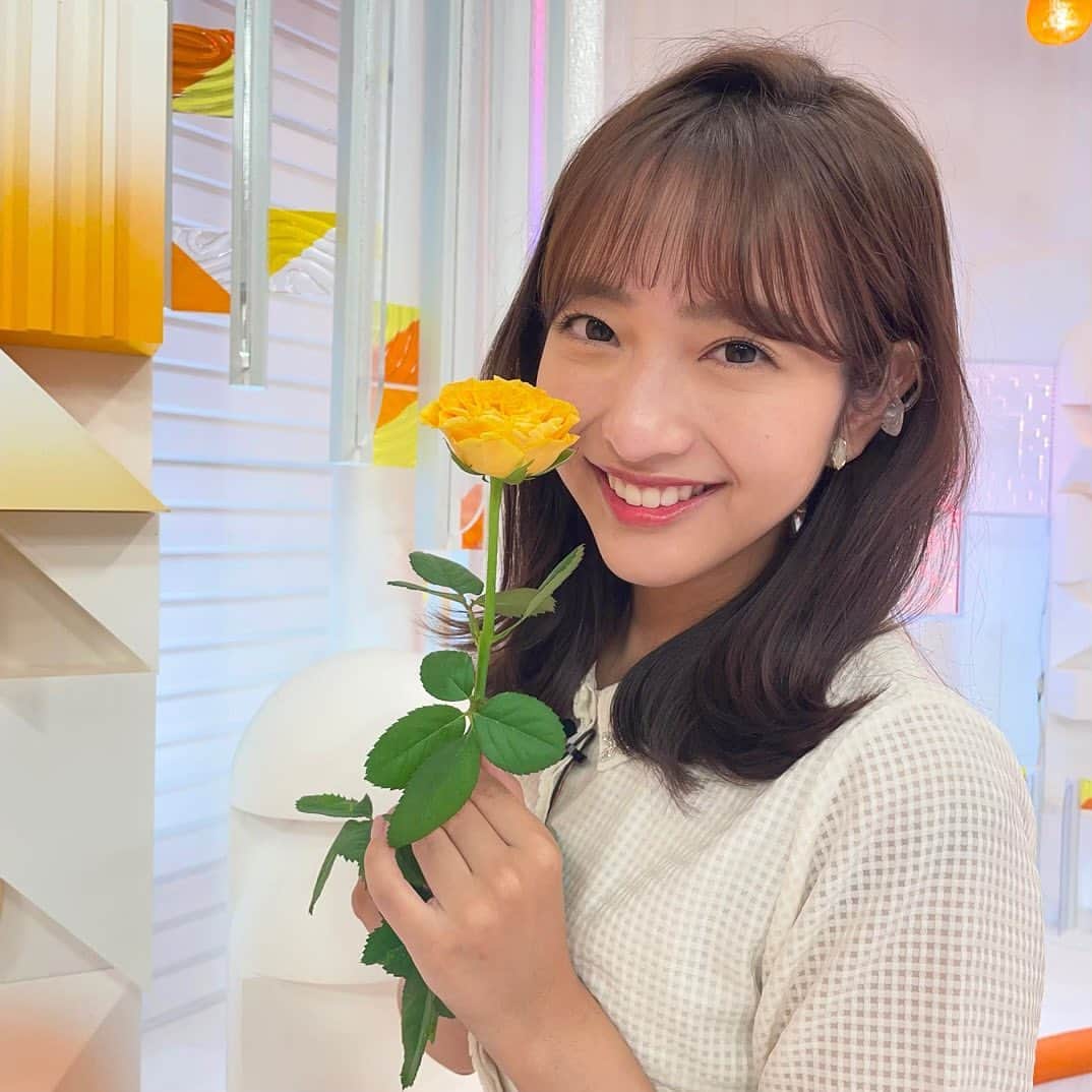 藤本万梨乃のインスタグラム：「* 🌹 #めざましテレビ」