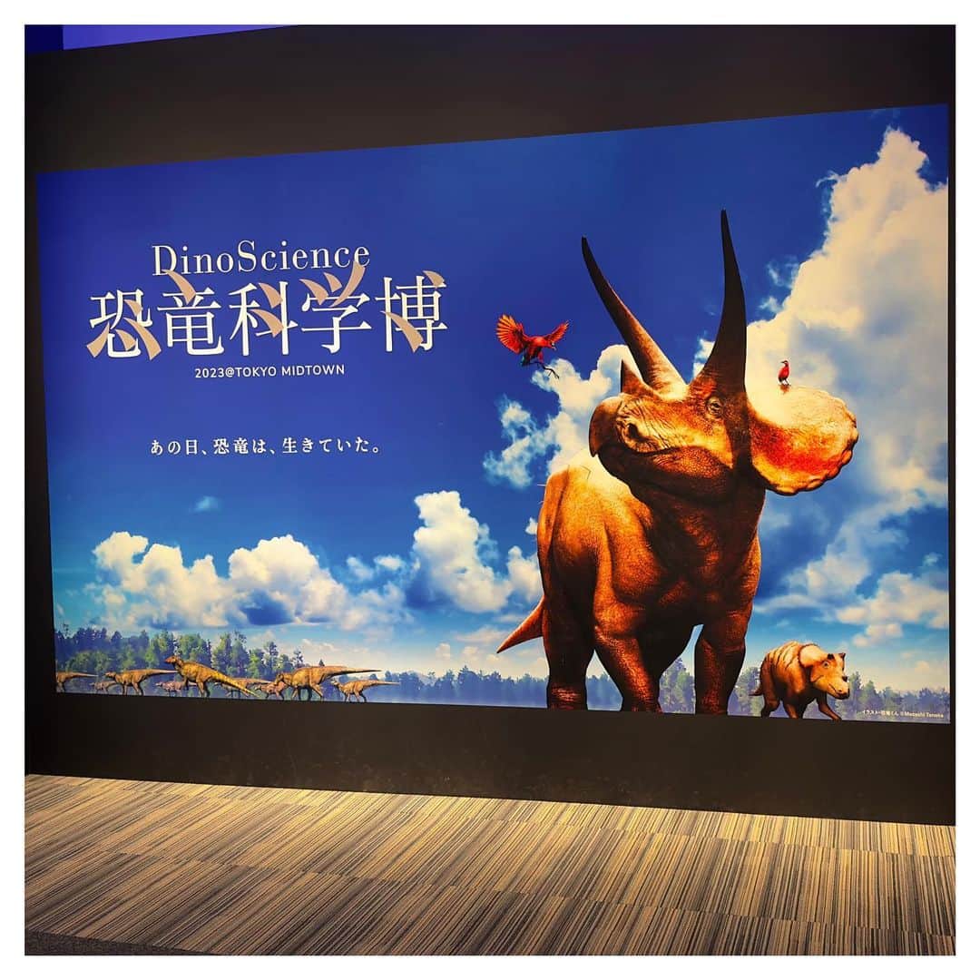 富田麻帆のインスタグラム：「#恐竜科学博 行ってきました。 今日が最終日。間に合って良かった〜！  入った瞬間から物語を読んでるかのように展示がしてあって、恐竜の世界を垣間見させてもらえた感じがしました。 とにかく躍動感が凄かった.....！！！  こういう空気感の展示って、なかなかないからとても楽しかったです♡  #恐竜科学博2023  @dinoscience_jpn」