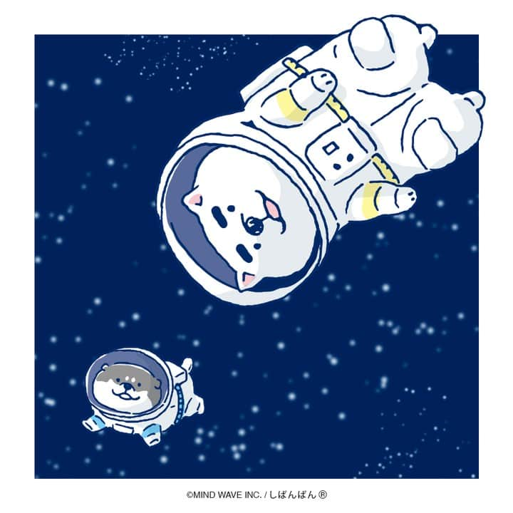 オオゴシヤステルのインスタグラム：「#今日のしばんばん   おつかれ ちきゅ〜〜🌏  #宇宙の日 🚀  #しばんばん #shibanban #むちころばんばん #muchicorobanban #微笑柴犬 #マインドウェイブ #mindwave #オオゴシヤステル #柴犬 #しばいぬ #sibainu #イラスト」