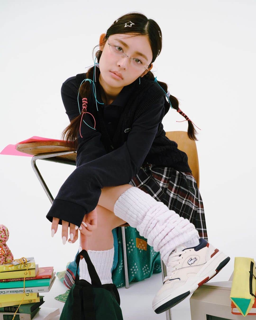 ギーセン珠理のインスタグラム：「Direction/writing for ViVi magazine.  Featuring Lacoste ⭐︎🐊⭐︎🐊 ｷﾞｬﾙ..🎀 .  ph @kyohei34  stylist @raikatanakakna  hm @katohairmake  model @starandsummer  prop @yuuu_rinchiii_  edit @ksk_yngt」