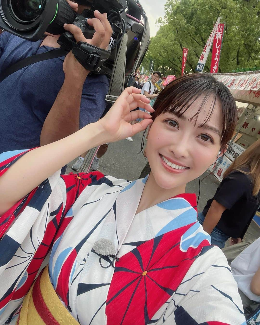 財津南美さんのインスタグラム写真 - (財津南美Instagram)「ㅤㅤㅤㅤㅤㅤㅤㅤㅤㅤㅤㅤㅤ 筥崎宮放生会中継楽しかったです☺️ すっっごい賑わいでしたよ！！ 行かれる方は熱中症気をつけてくださいね☀️  今年初の浴衣も着られて、季節を味わえて、 個人的にも大満足です👘♡ 素敵に着付けてくださってありがとうございました！  #筥崎宮#放生会#お祭り#お化け屋敷はもういいです」9月12日 21時28分 - zaitsu_minami