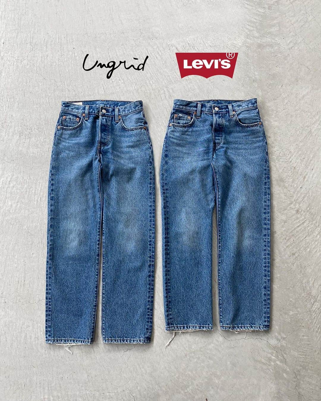 Ungridさんのインスタグラム写真 - (UngridInstagram)「9.14(thu) new arrival______  ついにLevi's®別注デニムが発売！  #Levi's®別注501®90’S  L28(112352450101) ¥15,400( tax in  24 / 25 / 26 ブルー  #Levi's®別注501®90’S  L30(112352452001)  ¥15,400( tax in ) 24 / 25 / 26 ブルー  #パッチワークニットビスチェ　 ¥7,700(tax in) オフホワイト / ピンク / チャコールグレー  #ファーサンダル　 ¥13,200(tax in) ブラック/ ブラウン  #ビッグシルエットロゴスウェット ¥9,350(tax in) ライトグレー / オレンジ / ネイビー  #デニムビッグルーズシャツ　 ¥13,200(tax in) ブラック / ブルー  #フードミリタリーボリュームコート  オフホワイト / カーキ ¥17,600(tax in)  #バックデザインベロアワンピース　 ブラック / ブルー/ オレンジ ¥14,300(tax in)  #ルーズシルエットパーカー　 アイボリー / チャコールグレー / サーモン / グリーン ¥10,450（tax in）  #バラクラバ　 チャコールグレー / アイボリー ¥6,600(tax in)  and more...  ーーーーーーーーーーーーーーーーーーーーーーーーーーーー  ☑︎商品詳細は製品タグ or TOPページURLよりチェック  » @Ungrid_official ・ ・ ☑︎全国のスタッフのスタイリングを毎日更新中！  »@Ungrid_staffsnap  #Ungrid  #Ungrid_official #Ungriddenim #アングリッド #Ungridコーデ #staffsnap  #ファッション #トレンドファッション #大人 #大人カジュアル #カジュアル #カジュアルコーデ #デニムコーデ #デニム #デザインデニム #古着 #デニムジャケット#スウェット #ニットビスチェ #ニットコーデ #秋コーデ」9月12日 21時40分 - ungrid_official