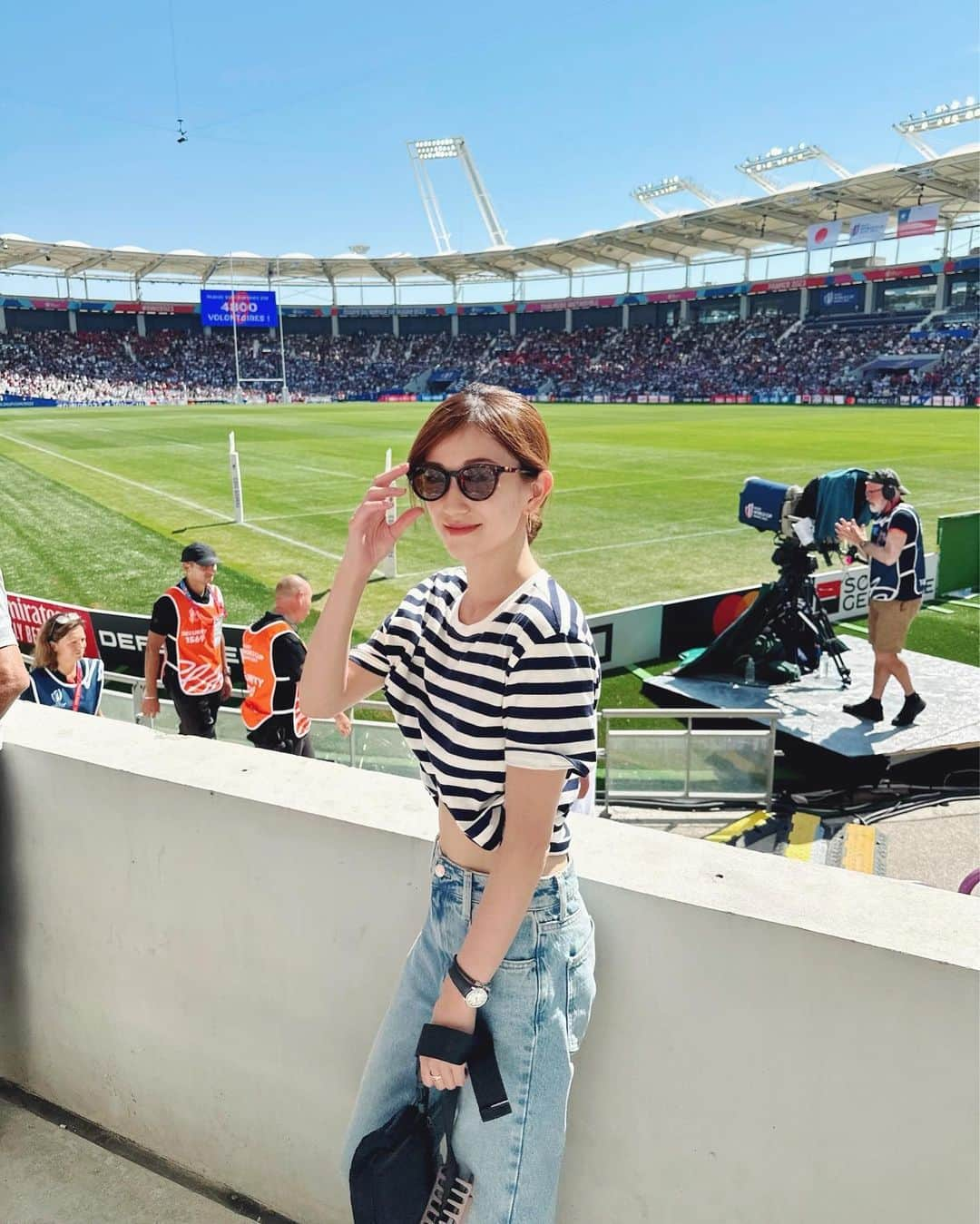 近藤しづかのインスタグラム：「Victory✌️☀️ 🙏 🏉 🇯🇵 🇨🇱  #rugbyworldcup2023 #toulouse  #ラグビーワールドカップ2023 #トゥールーズ」