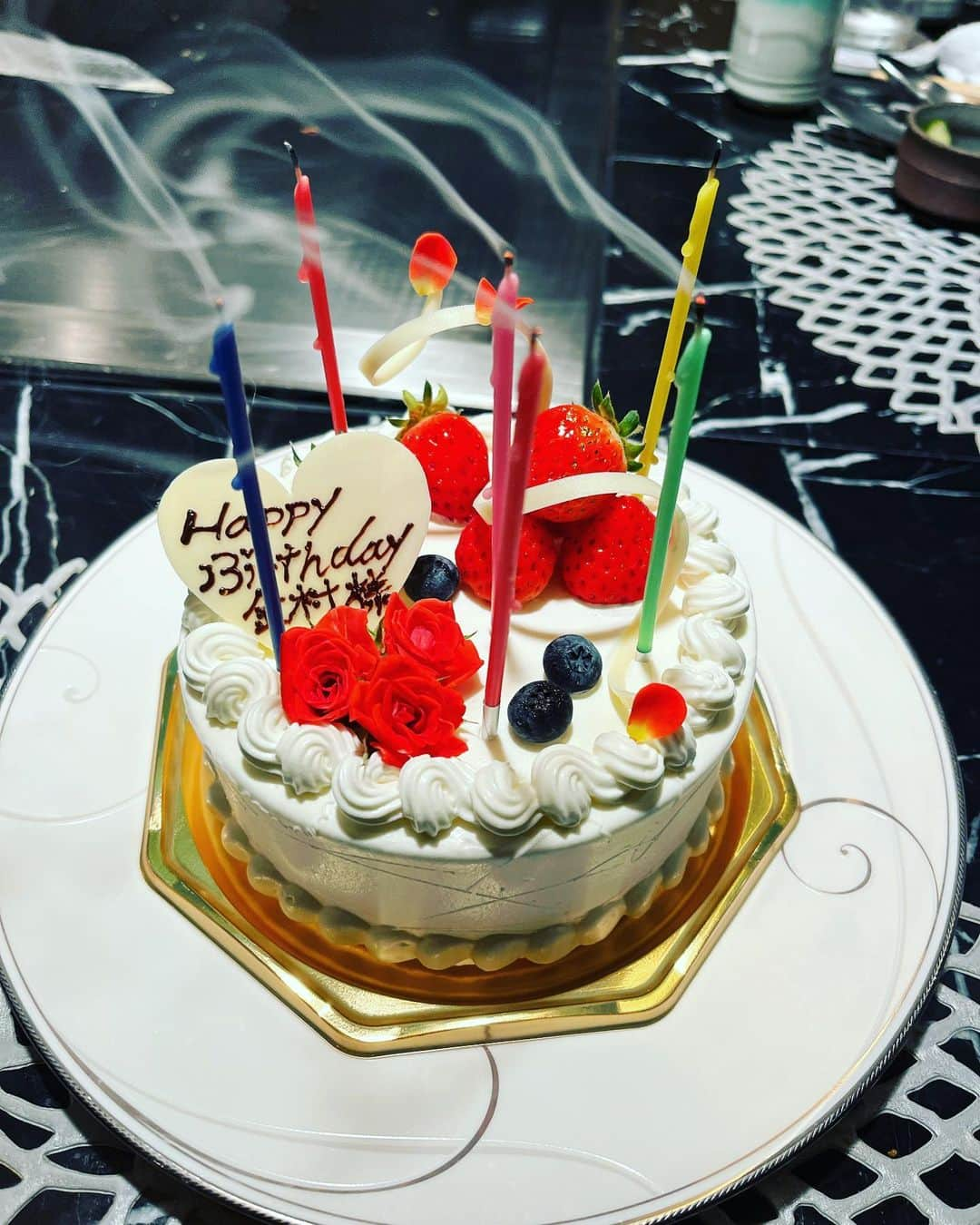 金村義明さんのインスタグラム写真 - (金村義明Instagram)「サプライズケーキ🎂 河野社長＆はっちゃん 有難うございました！ ダイエット頑張ります！」9月12日 14時14分 - yoshiaki_kanemura