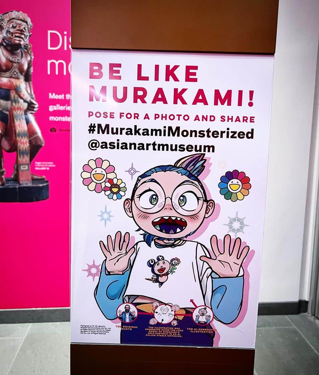 村上隆のインスタグラム：「Most of this exhibition is new! We paid close attention to every detail of the merchandise, including every corner of the venue! Please come and see it! ※※※※※※※※※※※※※※※ ☟ from @asianartmuseum message! ☟ Get ready with us!  San Francisco is about to get stranger as Murakami’s first solo exhibition in the Bay Area opens at the Asian Art Museum THIS FRIDAY, Sep. 15! Through vibrantly colored, larger-than-life paintings and sculptures, meet Murakami’s newest monsters that embody the hopes and fears of the digital age. 👹  🎟️ Join us for opening day this Friday! Tickets are available NOW at asianart.org.」