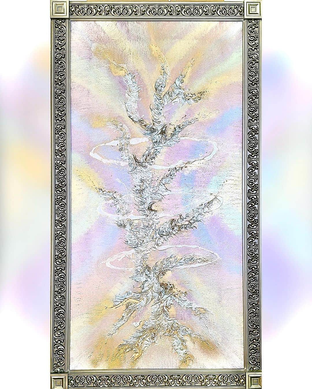 坂東工さんのインスタグラム写真 - (坂東工Instagram)「オーラアート『幸ひ』(さきわい)  モデルは、「開運顔相鑑定士」木村れい子先生。豊かさをたたえる樹木のような力強さと、皆さんの幸せを心から願う、れい子先生の広がりゆくエネルギーが、舞うように描かれていきました。   2000×1100mm / アクリル / 2023年  福が世界を満たしていく…🌏 いつも幸せをいただいています🙌 れいこ先生のオーラアート『幸ひ』も展示されます♪  ●坂東工の愛って何ダ？展 ＝＝＝＝＝＝＝＝＝＝＝＝＝＝＝＝＝＝ 場所：心斎橋PARCO 4階 Skiima Gallery 期間：9月21日（木）～10月3日（火） 時間：10:00~20:00（最終日のみ18:00まで） 住所：〒542-0085 大阪府大阪市中央区心斎橋筋1丁目8−3 ＝＝＝＝＝＝＝＝＝＝＝＝＝＝＝＝＝＝ ●トークショー 日時：9月24日（日） 1部：13:00 2部：17:00 場所：心斎橋PARCO 4F Skiima Gallery 費用：入場無料（事前申込制）＊各回最大40名まで 申込リンク：https://takumibando-artevent.studio.site ゲスト：水田あゆみ／インフルエンサー&フリーランスPR 祝詞特別奉納（2部限定）：滋賀県賀茂神社宮司・岡田能正氏によるご祈祷」9月12日 17時55分 - takumimoriyabando