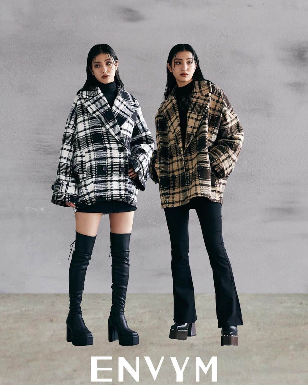 ENVYMのインスタグラム：「【𝟐𝟎𝟐𝟑 𝐀𝐔𝐓𝐔𝐌𝐍&𝐖𝐈𝐍𝐓𝐄𝐑 𝐜𝐨𝐥𝐥𝐞𝐜𝐭𝐢𝐨𝐧】 ⁡ 　 ENVYM AUTUMN&WINTER collection🪩 ⁡ comingsoon... ⁡ ⁡ZOZOTOWNにて先行予約中✨️ ---------------------------------------- ⁡ ⁡ #ENVYM#2023AW」
