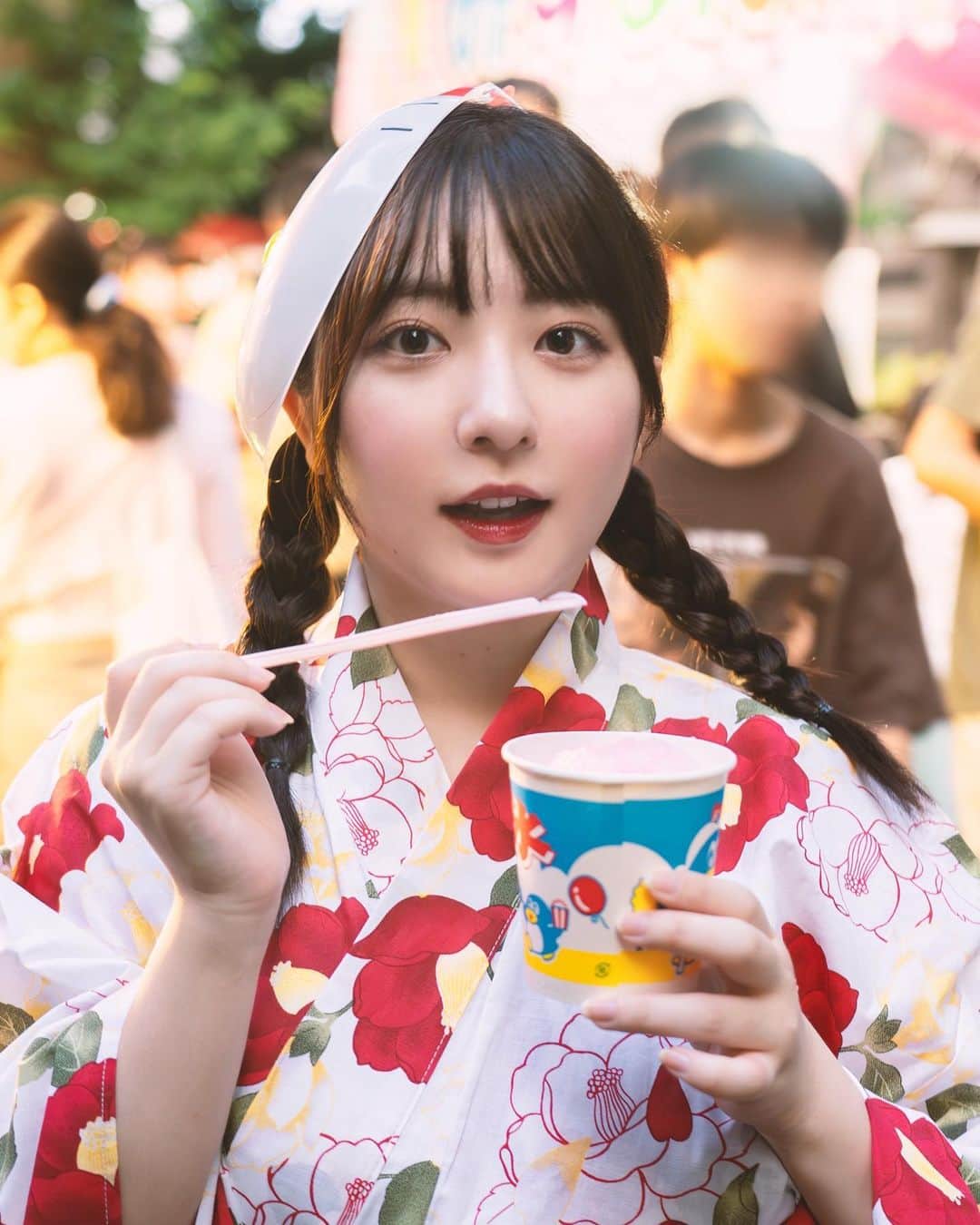 麻倉瑞季のインスタグラム：「今年初めてお祭り行った🏮 お友達にカメラマンしてもらったのだ📸」