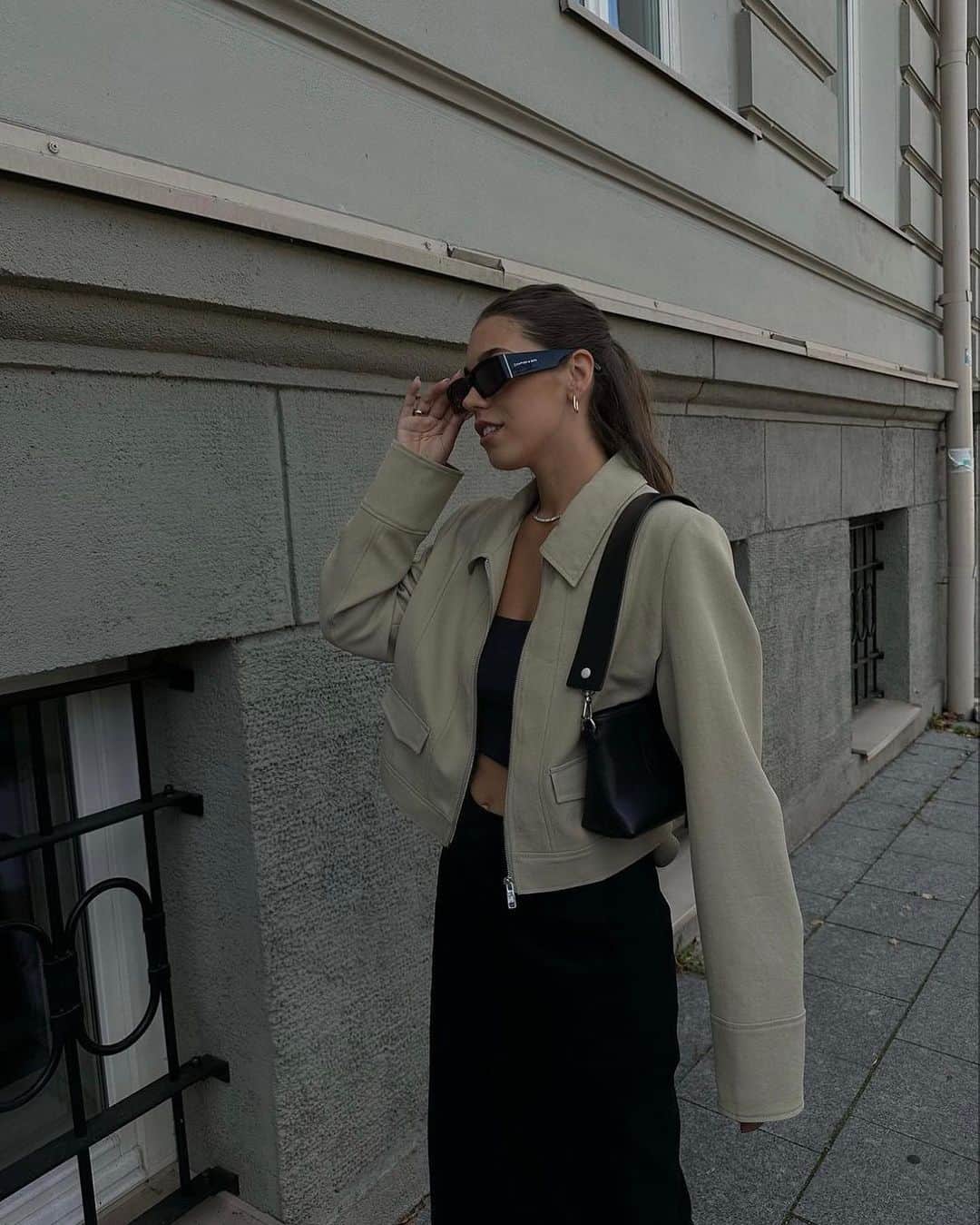 KOOKAI のインスタグラム：「Style Muse @justesoblinskaite snapped in the Ariel Staple Jacket •• Available online and in boutiques #kookai」
