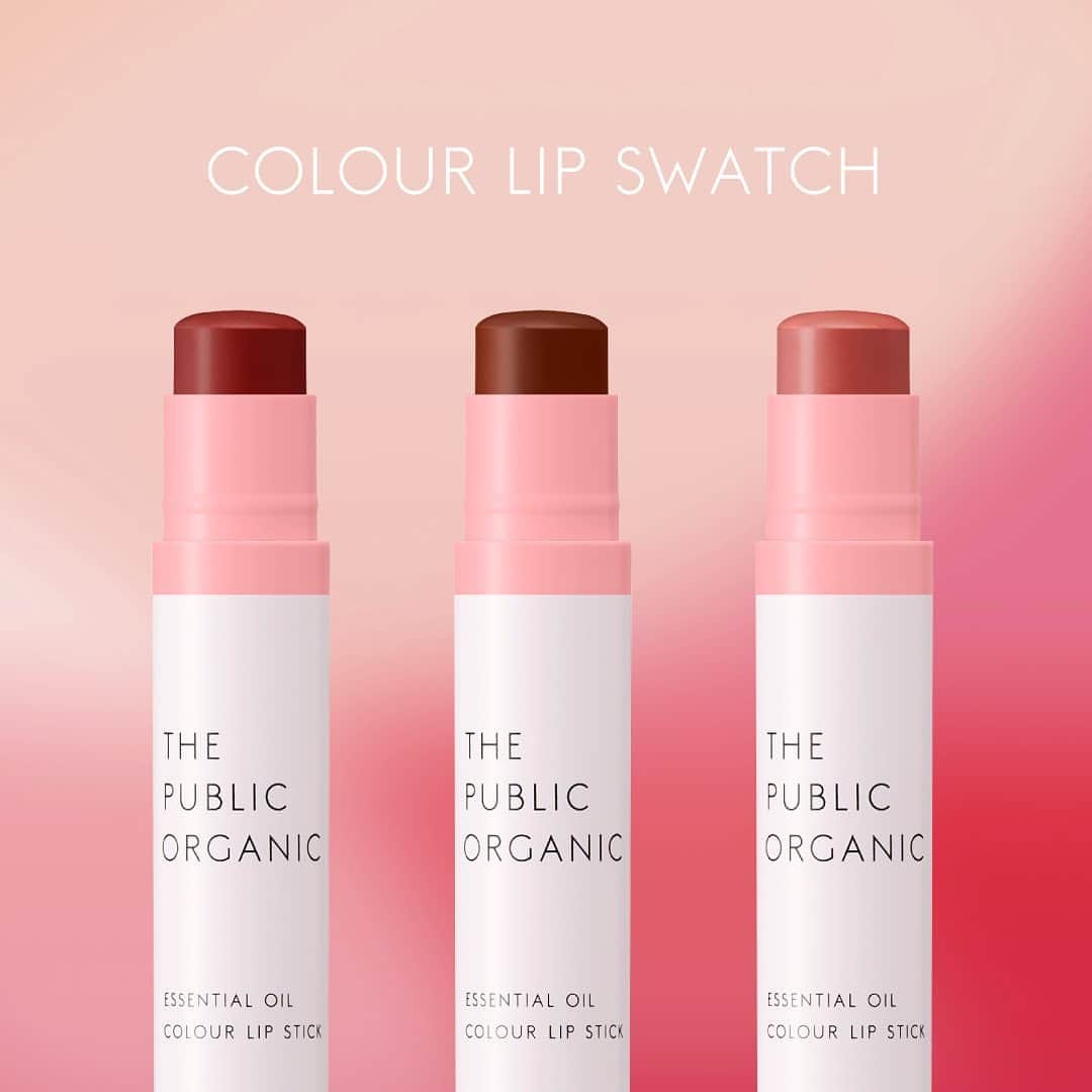 THE PUBLIC ORGANICのインスタグラム：「💄３色スウォッチ比較  ●SPIRIT RED スピリット レッド 強さと情熱を宿し、しなやかで凛とした唇へ  ●FREELY BROWN フリーリー ブラウン 遊び心と個性を与え、自由で存在感のある唇へ  ●BELOVED PINK ビラヴド ピンク やさしさと温もりをまとい、甘くやわらかな唇へ  ............  💄特徴  ✔︎100%ミネラルカラー（合成着色料フリー） ✔︎100%天然由来 ✔︎100%精油調合（合成香料フリー） ✔︎石鹸オフOK  ＊数量限定  ............  🛍お取扱店 ・全国のドラッグストア、バラエティショップ ・Amazon公式ストア ・公式オンラインストア  @thepublicorganicofficial → お取扱店  ※店舗によりお取扱いの有無が異なります ※数量限定のため、売り切れ次第販売終了となります  ............  #THEPUBLICORGANIC #ザパブリックオーガニック  #精油の力で強く美しく  ............  #精油カラーリップスティック  ............  #石けんオフメイク #石鹸落ちコスメ #粘膜リップ #オーガニックコスメ #オーガニックリップ #精油美容 #精油の力 #アロマリップ #リップケア #唇ケア #ドラコス #ドラッグストアコスメ #ナチュラルコスメ #血色リップ #色付きリップ#ナチュラルリップ #クルエルティフリー #クルエルティフリーコスメ　#リップ」