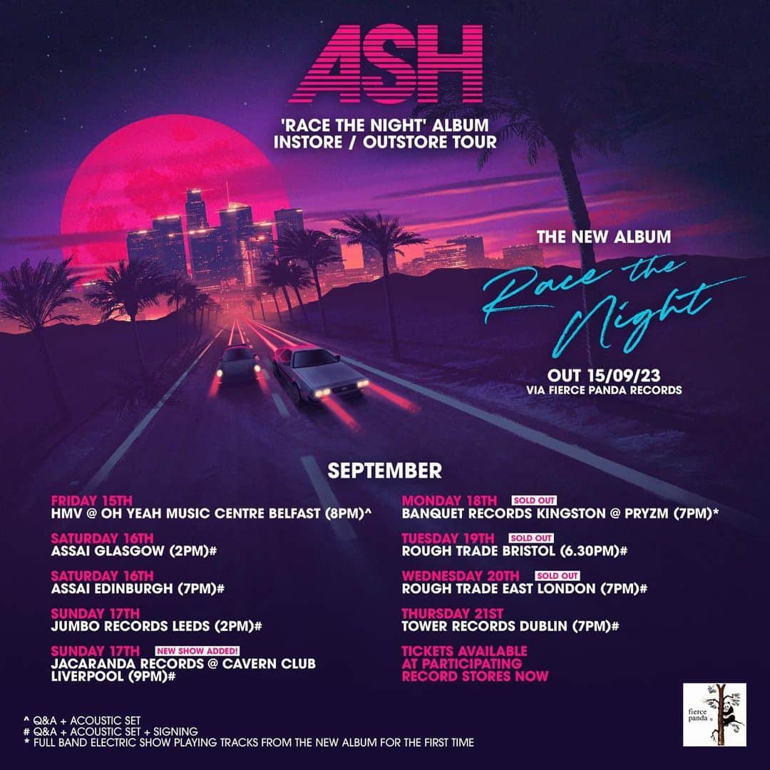 のインスタグラム：「KINGSTON, LONDON AND BRISTOL ARE SOLD OUT! Last remaining tickets for the Instore/Outstore tour are On Sale now. Starting on Friday in Belfast!」