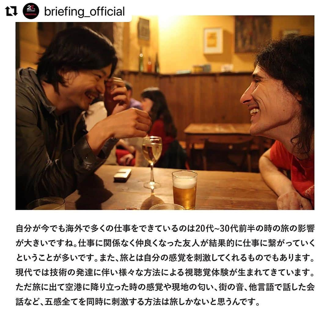 真鍋大度さんのインスタグラム写真 - (真鍋大度Instagram)「#2009  #Repost @briefing_official with @use.repost ・・・ 25周年特別コンテンツ「BRIEFING Favorite Spot」。各界で活躍するクリエイターの特別なスポットに焦点を当て、そこにどのような価値やストーリーがあるのかを尋ねていく。  旅は彼の人生にどんな影響を与えているのか、伺った。」9月12日 19時55分 - daitomanabe