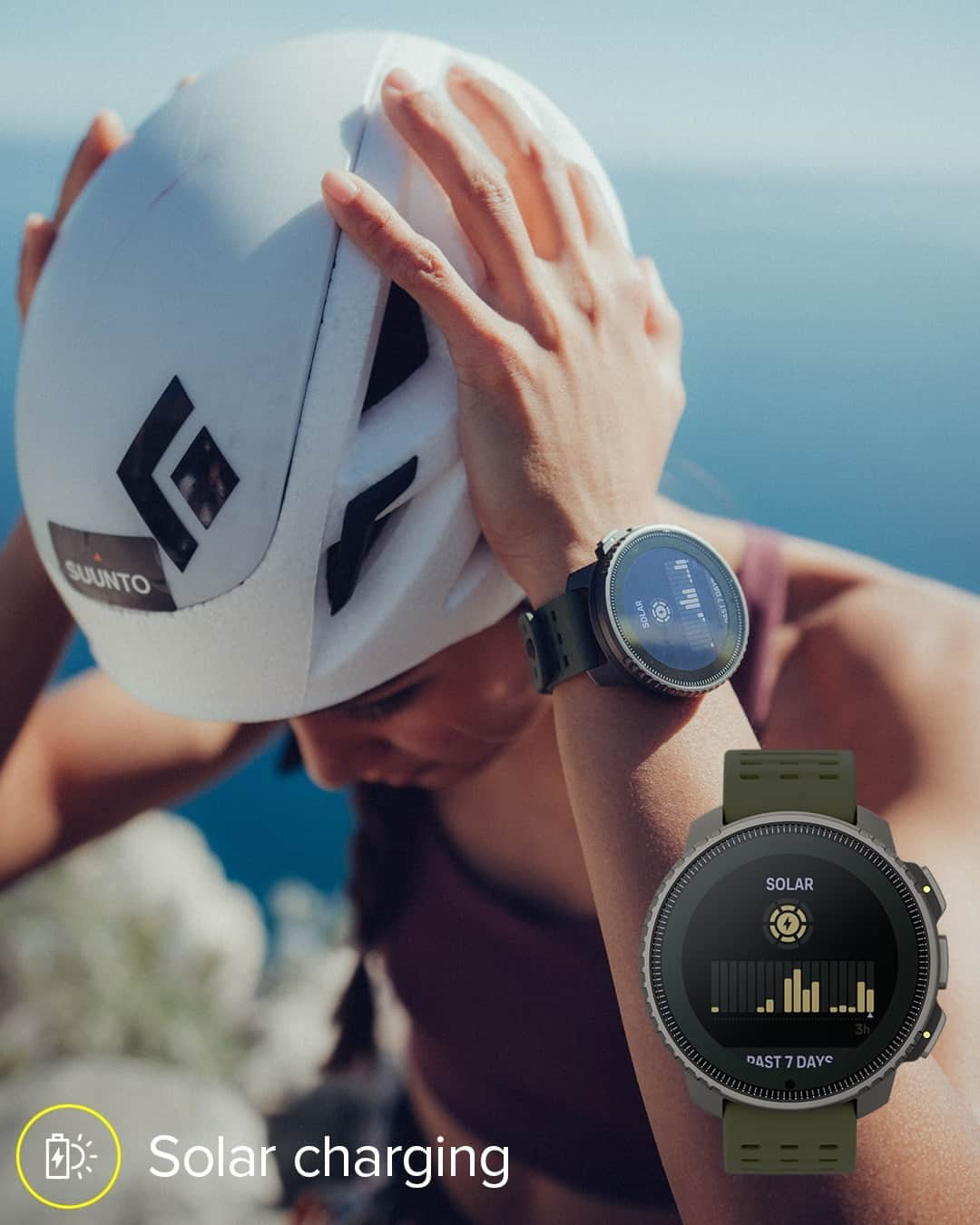 Suuntoさんのインスタグラム写真 - (SuuntoInstagram)「Did you know that the titanium version of Suunto Vertical has a solar charging feature charging your watch when it is exposed to light?   Special solar widget shows both a complication icon showing how much solar energy is currently being harvested as well as summary of how much solar energy was harvested during the last 3 hrs. Each bar stands for past 10 minutes average. For a full bar you need approximately 50000lux of sun light. On a sunny day, the sun can provide your watch with 30% longer battery life!   #Suunto #SuuntoVertical #AdventureStartsHere」9月12日 20時00分 - suunto