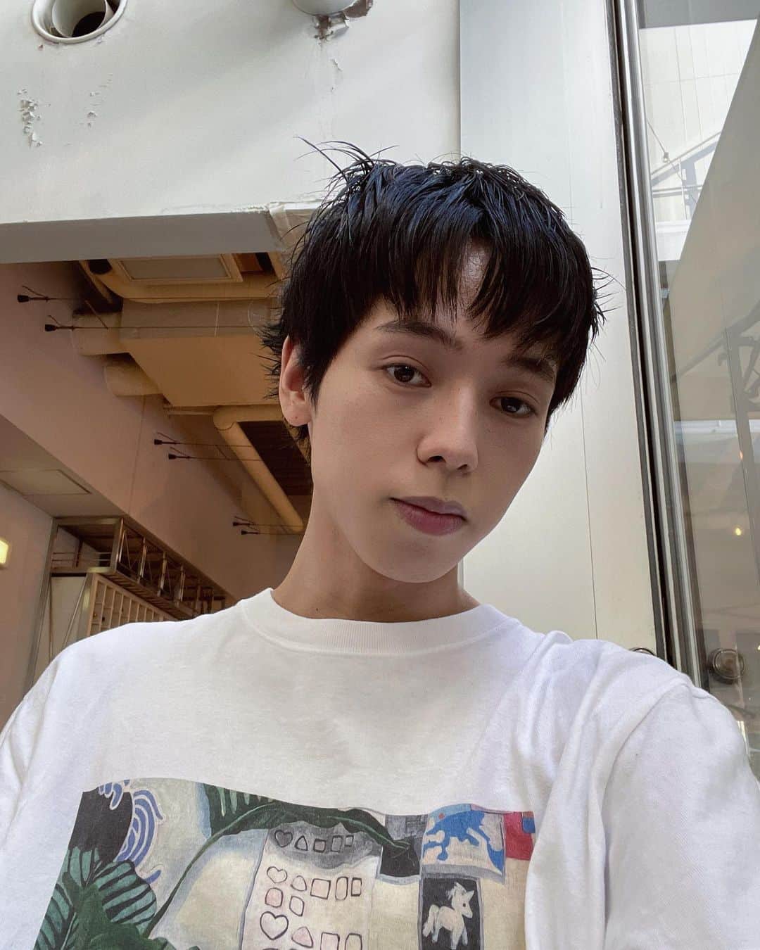 定岡ゆう歩のインスタグラム：「お気に入りだった髪型 🦉の耳みたいで☺︎」