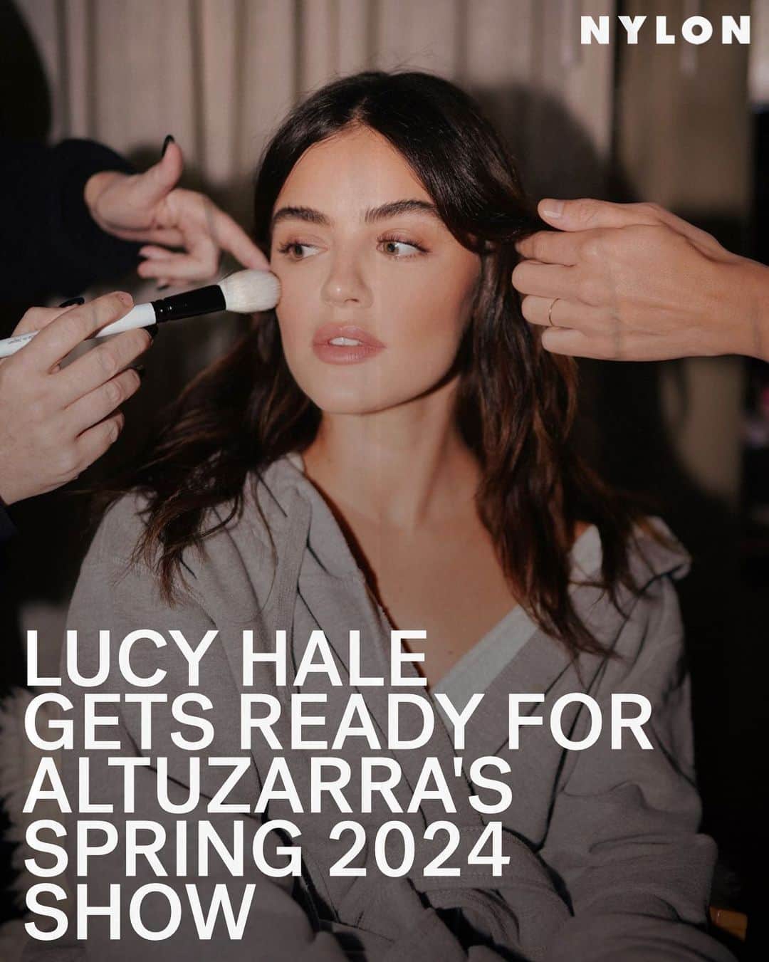 Nylon Magazineのインスタグラム：「#LucyHale is no stranger to horror. A modern-day scream queen with plenty of horror films under her belt — Hale attended #Altuzarra’s Spring 2024 show, inspired by the seminal horror film 'Rosemary’s Baby.' The designer sent out a hauntingly beautiful collection filled with veiled tulle and gauzy, embellished slips, as well as sleek tailoring and modern suit-skirts. At the link in bio, go behind-the-scenes with the actress as she gets ready — and see her final look for the New York Fashion Week show.   📸 @cibellelevi」