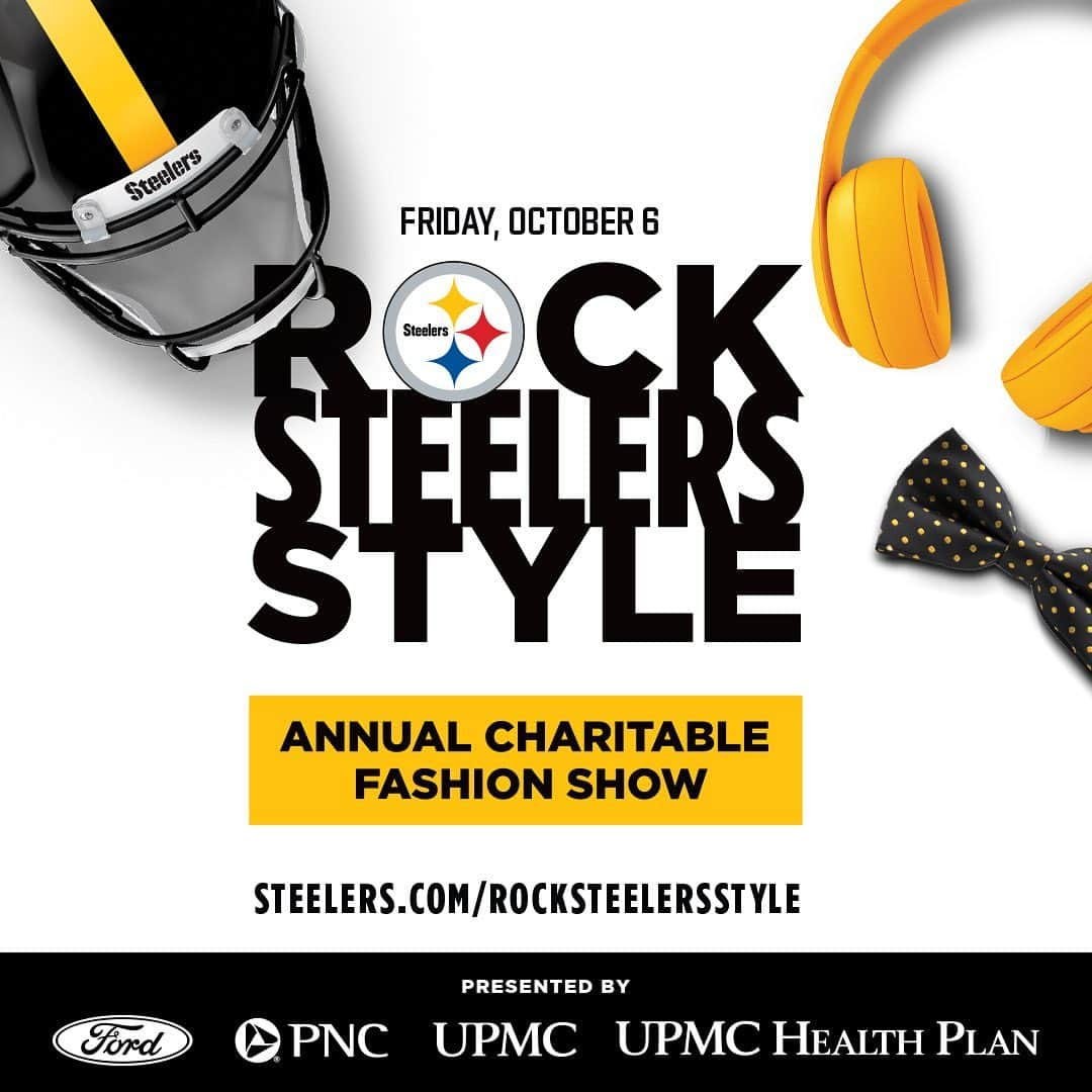 ピッツバーグ・スティーラーズのインスタグラム：「Join us on Friday, October 6 to see your favorite players show off their gameday style during the annual #RockSteelersStyle fashion show!」