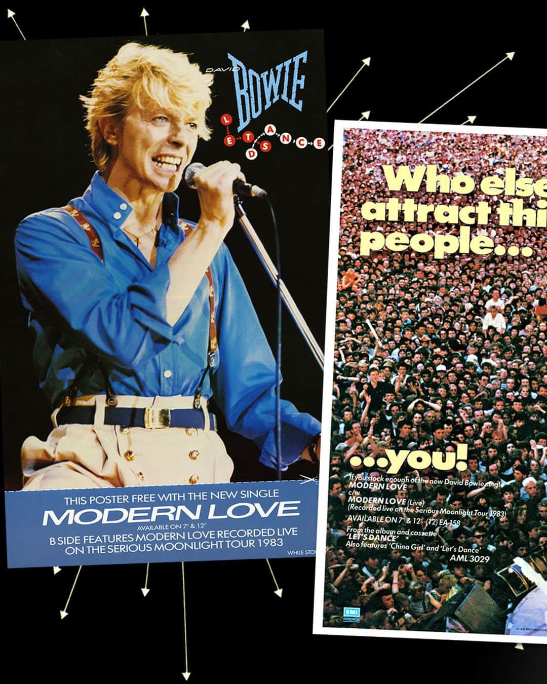 デヴィッド・ボウイさんのインスタグラム写真 - (デヴィッド・ボウイInstagram)「MODERN LOVE 45 IS 40 TODAY  “It's just the power to charm...”   Today (12th September) marks the 40th anniversary of Bowie’s third single from 1983’s Let’s Dance album.  Jason Draper has kindly pointed us at another of his deep dives over on thisisdig, this time regarding the release of Modern Love.  Here’s his introduction...  + - + - + - + - + - + - + - + - + - + - + - + - + - +  When Modern Love was released as the third single from David Bowie’s Let’s Dance album, its parent record had already flown up the charts, hitting No.4 in the US and going to the top spot around the UK, Europe and Australasia. Following the Let’s Dance song itself and the album’s second single, China Girl, into the upper echelons of the singles charts, Modern Love quickly found its place among the best David Bowie songs of all time. Yet beneath its radio-ready production and singalong chorus lay Bowie’s deep distrust of the twin pillars of religion and romance which society had built itself on. The former outsider artist may have reinvented himself as a mainstream pop star during the early 80s, but he was still committed to using his art to interrogate life as he saw it.  + - + - + - + - + - + - + - + - + - + - + - + - + - +  Read the full thing here: https://www.thisisdig.com/feature/modern-love-david-bowie-song-story/ (Linktree in bio)  📸 Denis O'Regan  #BowieLetsDance40 #BowieModernLove」9月13日 7時37分 - davidbowie