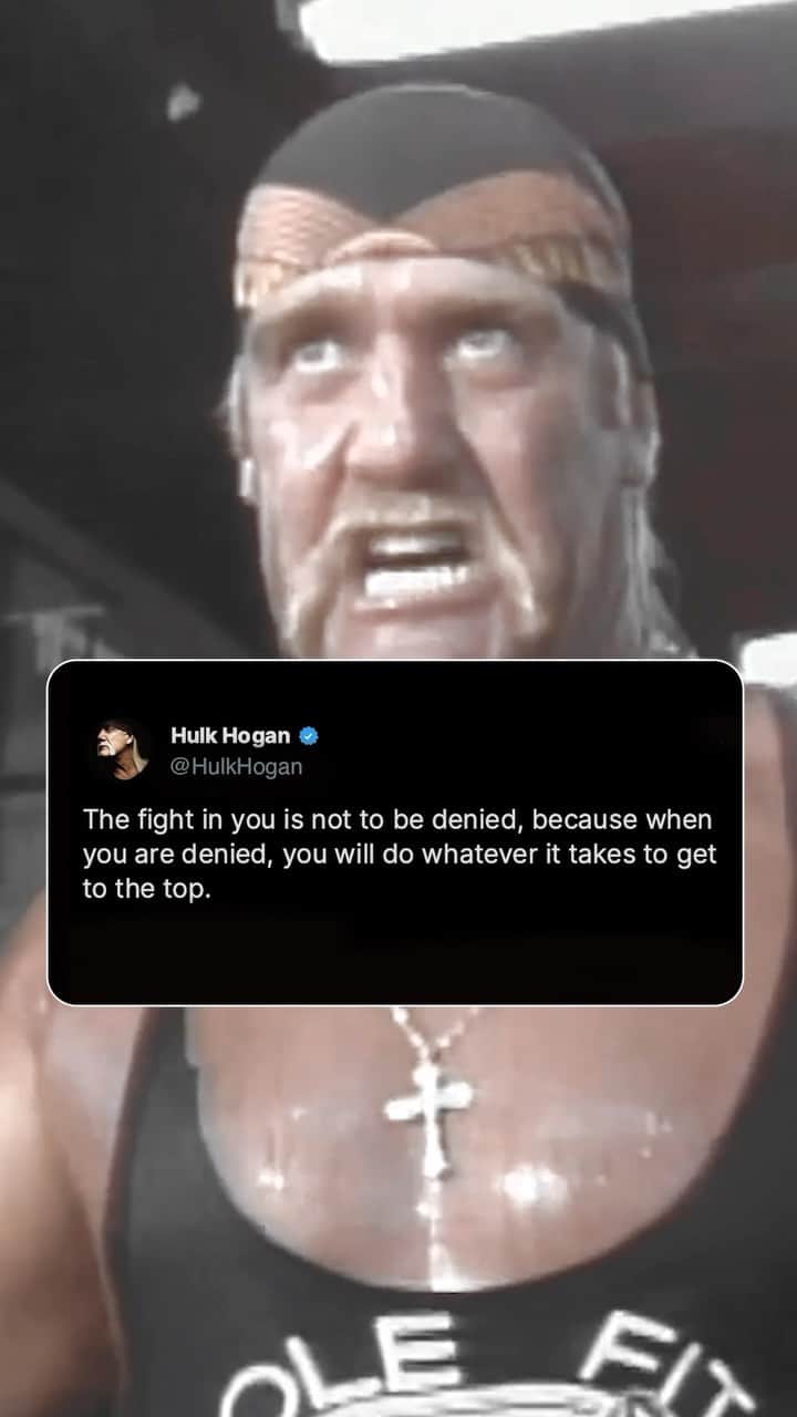 ハルク・ホーガンのインスタグラム：「Brother, when the going gets tough, slam through every obstacle on your way to the top, because that’s what it takes to be a champion.」