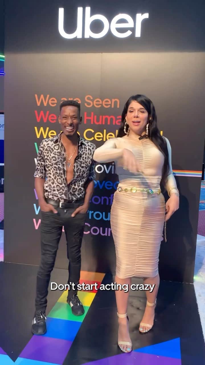Uberのインスタグラム：「Look who’s hanging out at the Uber booth 😍 @ajathekween @dashaunwesley Period.   We are at the @outandequal conference this week working toward LGBT workplace equality.   #OESummit2023 #WeAre and #LifeatUber」
