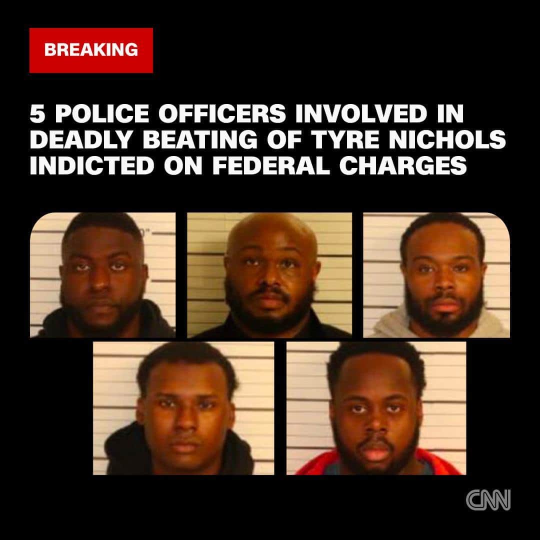 CNNさんのインスタグラム写真 - (CNNInstagram)「Five Memphis police officers involved in the deadly police beating of Tyre Nichols have been indicted by a federal grand jury, according to court filings.   The five officers – Tadarrius Bean, Demetrius Haley, Emmitt Martin III, Desmond Mills Jr. and Justin Smith – are facing several charges, including deprivation of rights.  Tyre Nichols, a 29-year-old Black man, was violently beaten by Memphis police officers in January and died in the hospital from his injuries. Nichols was repeatedly punched and kicked by the five Memphis Police Department officers after the officers conducted a traffic stop and brief foot chase.  Read more at the link in our bio.  📷: Shelby County Criminal Justice System」9月13日 3時17分 - cnn