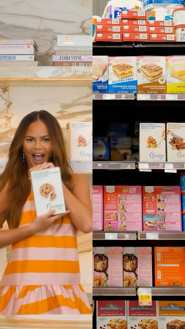 クリッシー・テイゲンのインスタグラム：「I CAN FINALLY SAY IT - CRAVINGS HAS EXPANDED! We’re now in more than 1600 Kroger locations nationwide!! We worked so hard to make foolproof mixes that are not only easy, but actually delicious, and now they’re even easier to shop or grab last minute at your local grocery store whenever you need!   So grab a box, bake and hope you enjoy all the goodies!!」