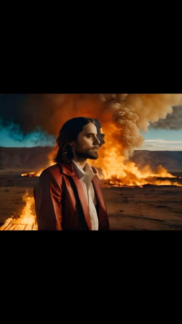 ジャレッド・レトのインスタグラム：「New song “WORLD ON FIRE” OUT NOW!!!!! ❤️‍🔥  Excited to share our 5th single from the album It’s the End of the World But it’s a Beautiful Day - out THIS FRIDAY」