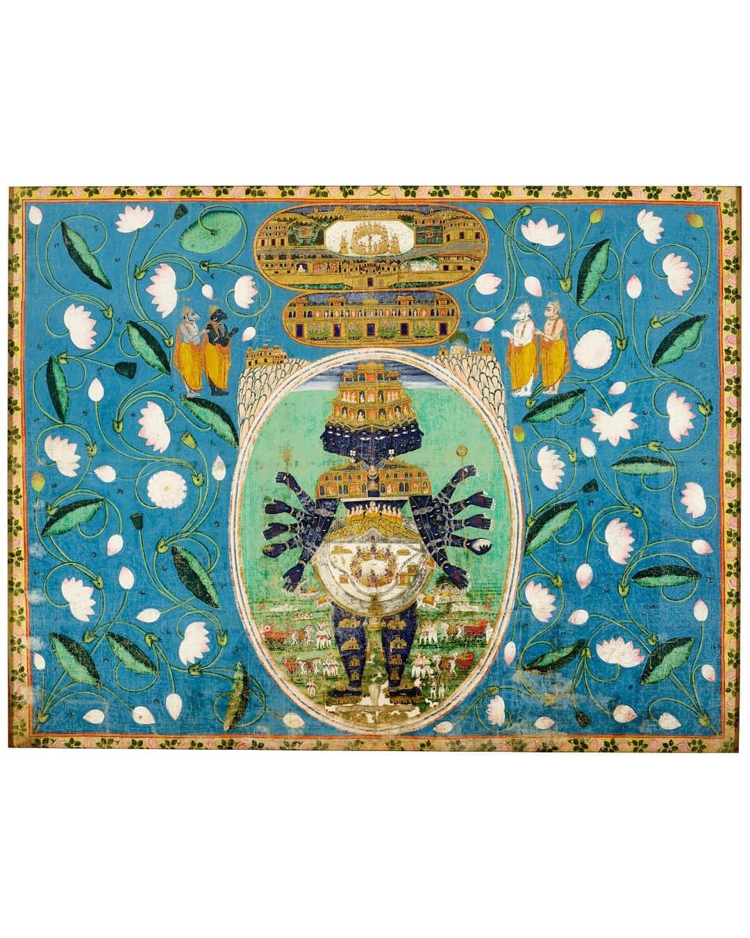 クリスティーズのインスタグラム：「Arts of India now opens for bidding tomorrow!   During this season’s Asian Art Week, Christie’s New York is pleased to debut Arts of India, a curated selection of paintings and sculpture from the Indian subcontinent, beginning 13 September. The Arts of India sale includes an array of important court paintings, alongside stunning South and Southeast Asian sculptures. Headlining the sale are a large, painted pichvai depicting Vishnu in his cosmic form, Vishvarupa and an 18th century painting from the ‘Bharany’ Ramayana series. The sale will also feature a well-provenanced group of Gandharan works of art as well as other important Indian sculptures from the Pala Period through the 20th century.   Come and explore the auction in person at our New York Galleries from 15-19 September   Asian Art Week | New York |13 - 27 September」