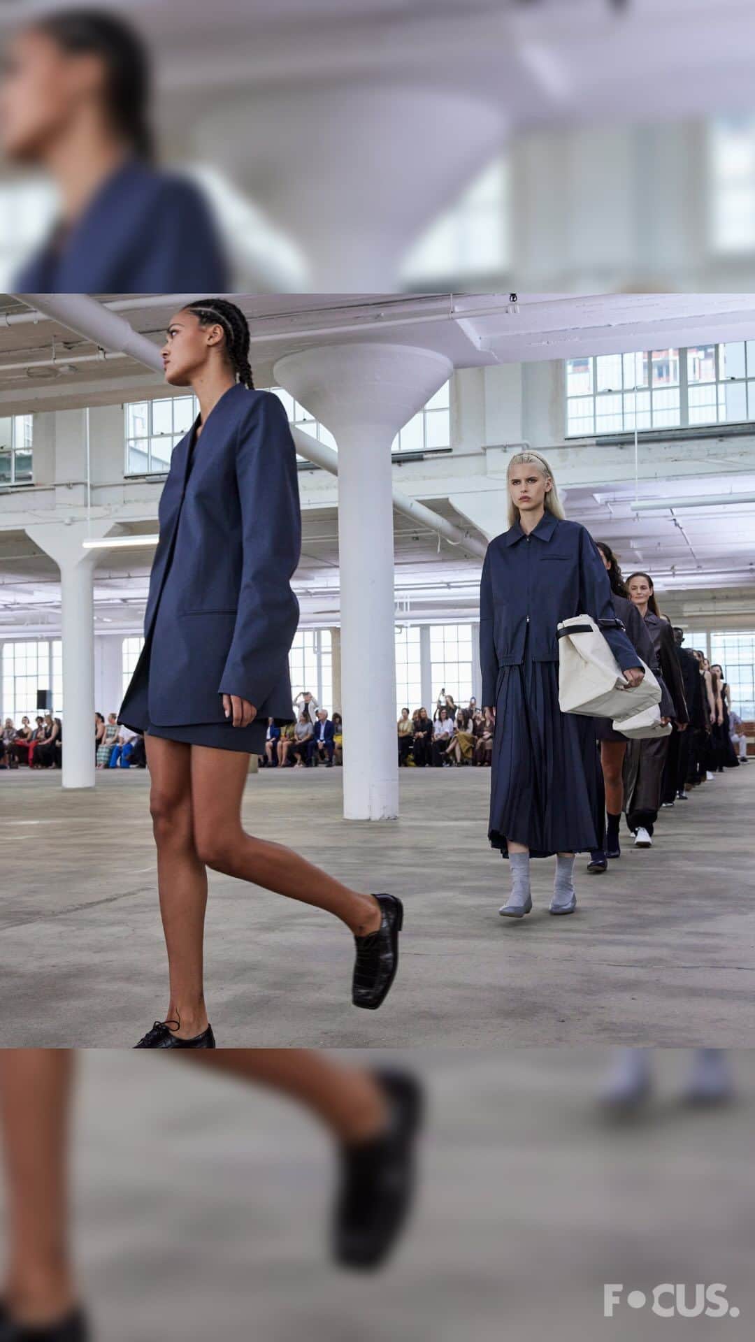 Fashion Weekのインスタグラム：「@Tibi @NYFW S/S 24​ Produced by @imgfocus #imgfocus ​ Styling @tibi @its_brody  Casting @jonjamescasting  Hair @frankrizzieri for @aveda  Makeup @cygmakeup for @bobbibrown  Music @javierperal  Lighting Design @imcdlighting  Audio @adiworldwide  Video @indigital.tv  Benches @liveloadbench  Venue @starrettlehigh」