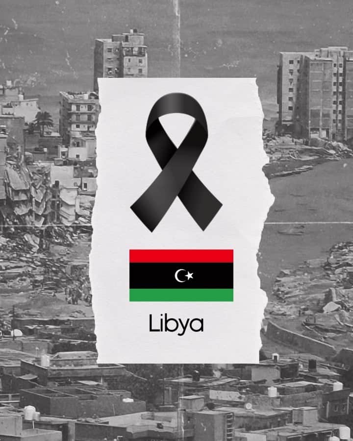 アントニオ・バンデラスのインスタグラム：「Todo el ánimo y la fuerza para el pueblo libio en estos momentos trágicos. Mi más sentido pésame a los familiares de las víctimas. 🙏🇱🇾  #libya #stormdaniel #libia #libyafloods」